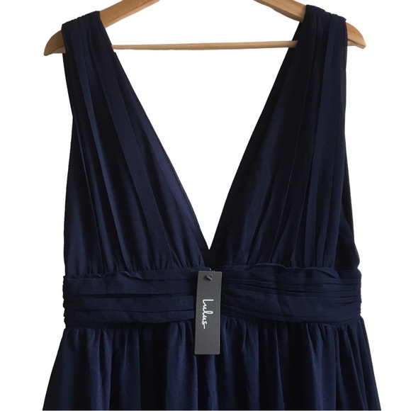 Lulu’s Heavenly Hues Navy Blue Maxi Dress Size Large - Picture 16 of 17